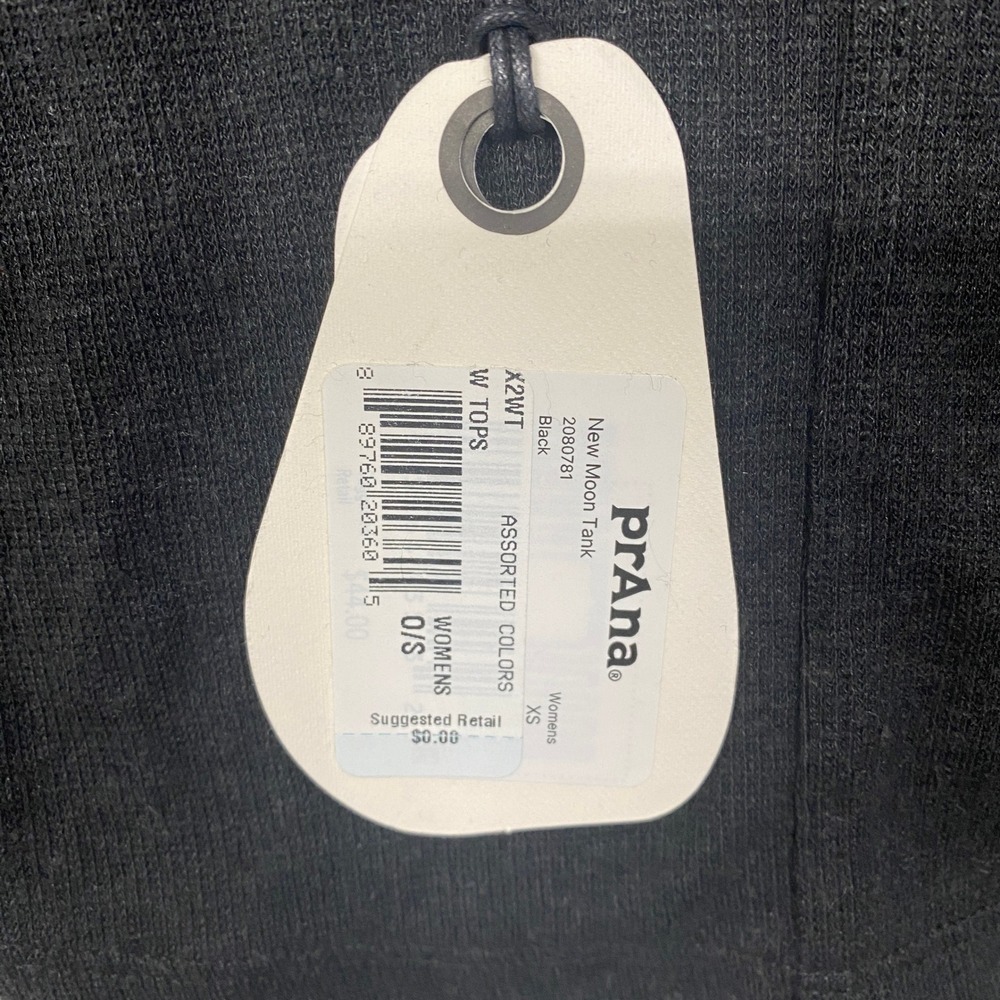 Prana New Moon Tank Top Womens XS Black Relaxed Fit Hemp Blend Sleeveless - Picture 7 of 10